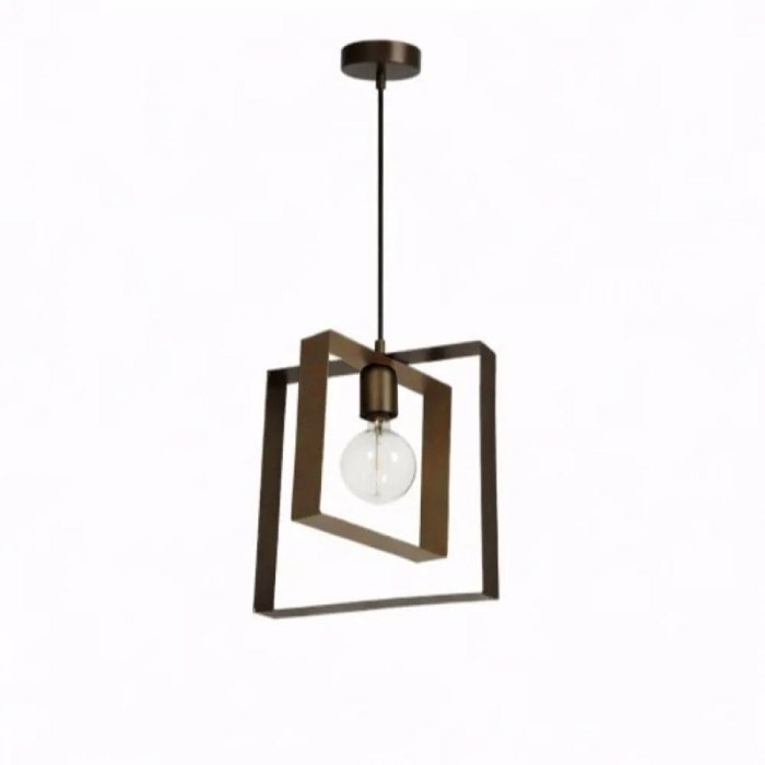 NG Lighting Kremasto Fotistiko Orofis Tetragno Xeiropoiito Metalliko Skouria/Moka Monofoto E27 30x30cm 2026165